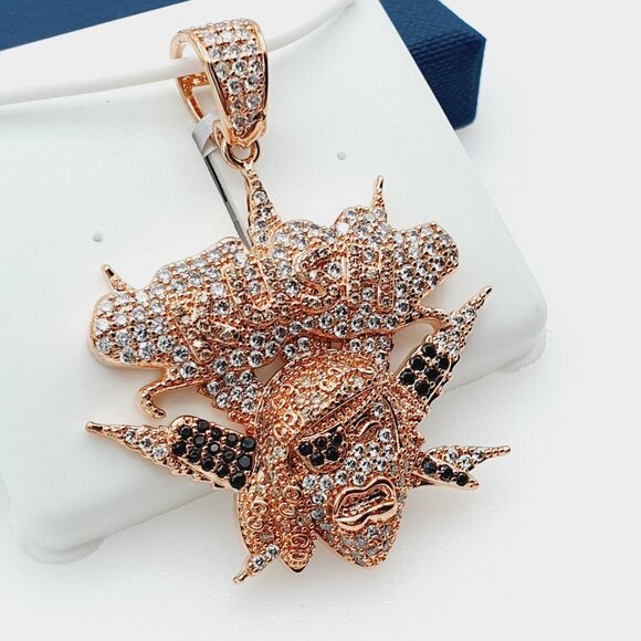 "14K Gold Plated Cubic Zircon Pendant, EVBRS543 - Picture 3 of 10